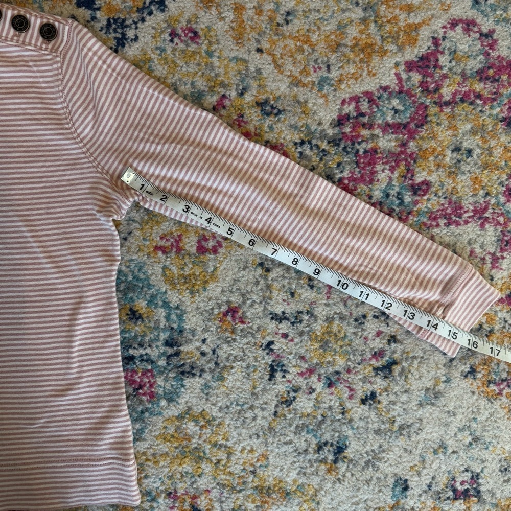 Lauren Ralph Lauren Women’s Pink &. White Striped Long Sleeve Size M 100% Cotton - Picture 10 of 10